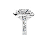 White gold Heart Cut Halo Round Diamond Pavé Band with Four-Prong Setting_8