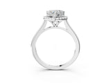 White gold Heart Cut Halo Round Diamond Solitaire Engagement Ring with Pave Band and Four-Prong Setting_10