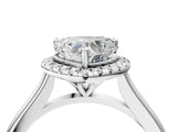 White gold Heart Cut Halo Round Diamond Solitaire Engagement Ring with Pave Band and Four-Prong Setting_102