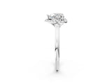 White gold Heart Cut Halo Round Diamond Solitaire Engagement Ring with Pave Band and Four-Prong Setting_9
