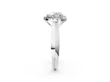 White gold Heart Cut Halo Solitaire Engagement Ring with Square Band and Four-Prong Setting_125