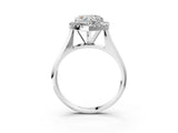 White gold Heart Cut Halo Solitaire Engagement Ring with Square Band and Four-Prong Setting_126
