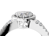 White gold Heart Cut Halo Split Shank Diamond Ring with Four-Prong Setting_83