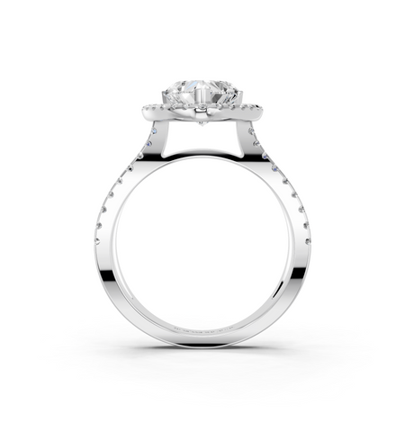 White gold Heart Cut Halo Split Shank Pave Set Ring_28