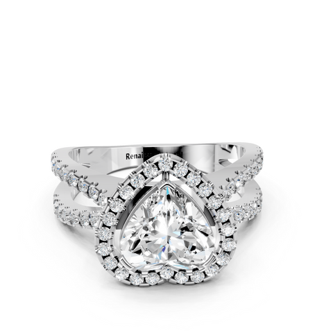 White gold Heart Cut Halo Split Shank Pave Set Ring_34
