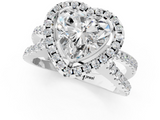 White gold Heart Cut Halo Split Shank Pave Set Ring_67