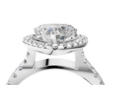 White gold Heart Cut Halo Split Shank Pave Set Ring_72