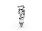 White gold Heart Cut Halo Split Shank Prong Setting Ring_113