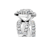 White gold Heart Cut Halo Split Shank Prong Setting Ring_116