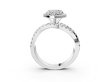 White gold Heart Cut Halo Split Shank Prong Setting Ring_116