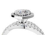 White gold Heart Cut Halo Split Shank Prong Setting Ring_117