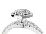 White gold Heart Cut Halo Split Shank Prong Setting Ring_16