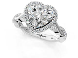 White gold Heart Cut Halo Twist Band with Four-Prong Setting_8