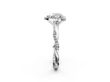 White gold Heart Cut Halo Twisted Band Four-Prong Ring_48