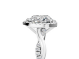 White gold Heart Cut Halo Twisted Band Four-Prong Ring_51