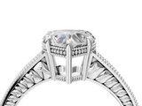White gold Heart Cut Milgrain Channel Set Engagement Ring with Solitaire Prong Setting_66