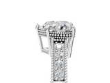 White gold Heart Cut Milgrain Channel Set Engagement Ring with Solitaire Prong Setting_67