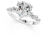 White gold Heart Cut Moissanite Cluster Side Stone Solitaire Ring with Prong Setting_60