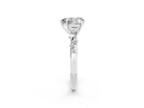 White gold Heart Cut Moissanite Cluster Side Stone Solitaire Ring with Prong Setting_61