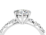 White gold Heart Cut Moissanite Cluster Side Stone Solitaire Ring with Prong Setting_63