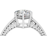 White gold Heart Cut Moissanite Engagement Ring with Milgrain Channel Set Band and Prong Setting_4