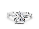 White gold Heart Cut Moissanite Engagement Ring with Side Stone Accents and Four-Prong Setting_36