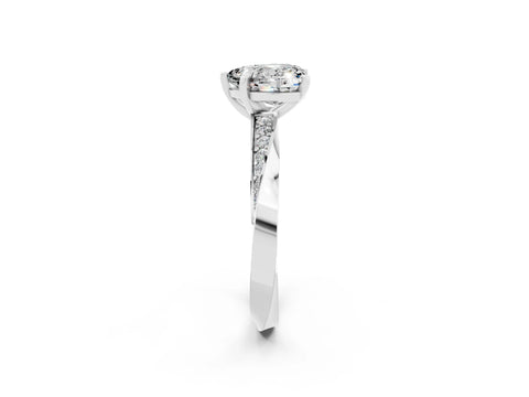 White gold Heart Cut Moissanite Engagement Ring with Side Stone Accents and Four-Prong Setting_38