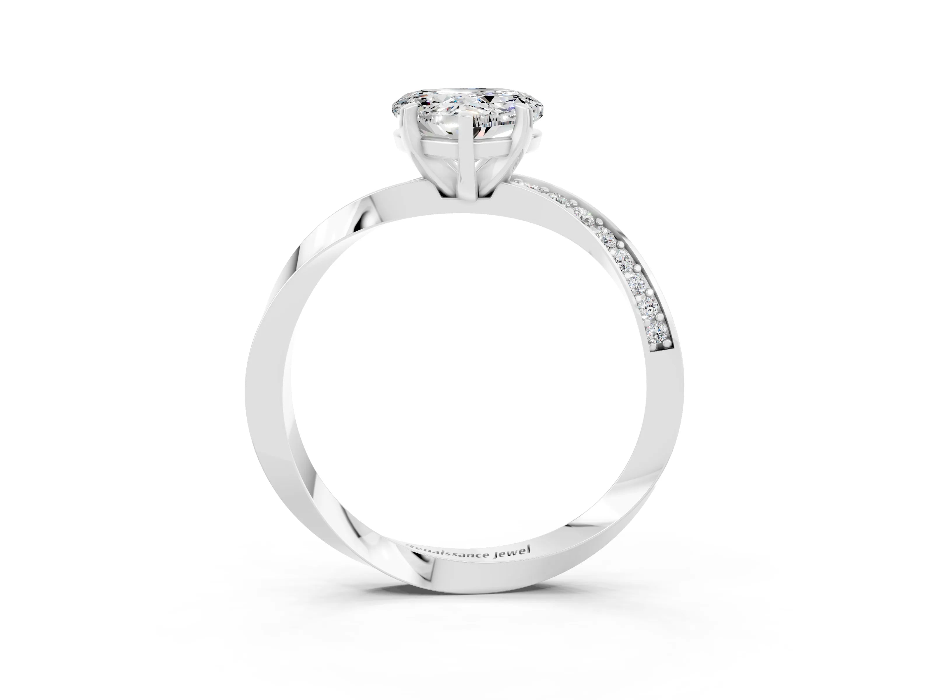 White gold Heart Cut Moissanite Engagement Ring with Side Stone Accents and Four-Prong Setting_39