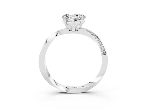 White gold Heart Cut Moissanite Engagement Ring with Side Stone Accents and Four-Prong Setting_39