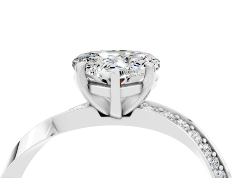 White gold Heart Cut Moissanite Engagement Ring with Side Stone Accents and Four-Prong Setting_40
