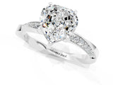 White gold Heart Cut Moissanite Engagement Ring with Side Stone Accents and Four-Prong Setting_61