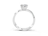 White gold Heart Cut Moissanite Engagement Ring with Side Stone Accents and Four-Prong Setting_63
