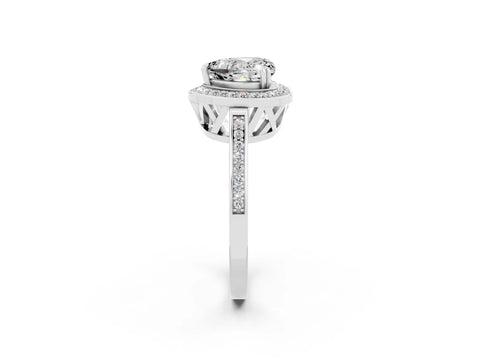 White gold Heart Cut Moissanite Halo Ring with Split Shank and Four-Prong Setting_13