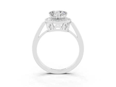 White gold Heart Cut Moissanite Halo Ring with Split Shank and Four-Prong Setting_21