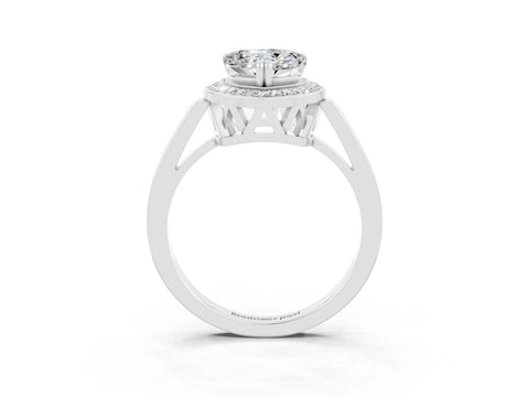 White gold Heart Cut Moissanite Halo Ring with Split Shank and Four-Prong Setting_26