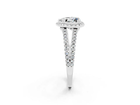 White gold Heart Cut Moissanite Halo Split Shank Engagement Ring_14