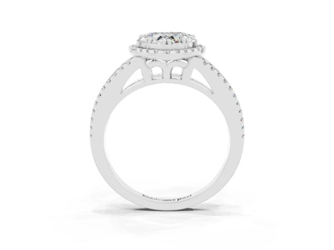 White gold Heart Cut Moissanite Halo Split Shank Engagement Ring_15