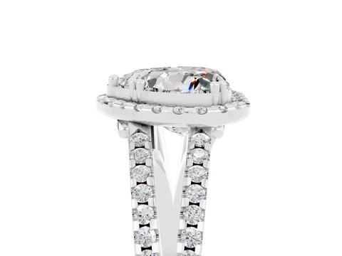 White gold Heart Cut Moissanite Halo Split Shank Engagement Ring_17