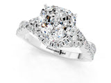White gold Heart Cut Moissanite Halo Twist Band Solitaire Prong Setting Ring_1