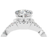 White gold Heart Cut Moissanite Halo Twist Band Solitaire Prong Setting Ring_4