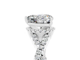 White gold Heart Cut Moissanite Halo Twist Band Solitaire Prong Setting Ring_5