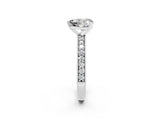 White gold Heart Cut Moissanite Milgrain Pavé Engagement Ring with Four-Prong Setting_14