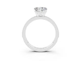 White gold Heart Cut Moissanite Milgrain Pavé Engagement Ring with Four-Prong Setting_15