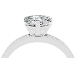 White gold Heart Cut Moissanite Milgrain Pavé Engagement Ring with Four-Prong Setting_16