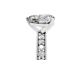 White gold Heart Cut Moissanite Milgrain Pavé Engagement Ring with Four-Prong Setting_17