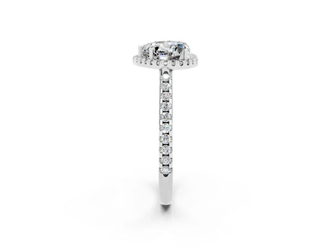 White gold Heart Cut Moissanite Pavé Halo Ring with Four-Prong Setting_14