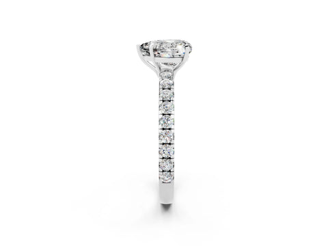 White gold Heart Cut Moissanite Pavé Solitaire Engagement Ring with Four-Prong Setting_14