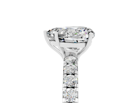White gold Heart Cut Moissanite Pavé Solitaire Engagement Ring with Four-Prong Setting_17