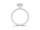 White gold Heart Cut Moissanite Pavé Solitaire Ring with Round Band and Prong Setting_39