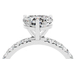 White gold Heart Cut Moissanite Pavé Solitaire Ring with Round Band and Prong Setting_40